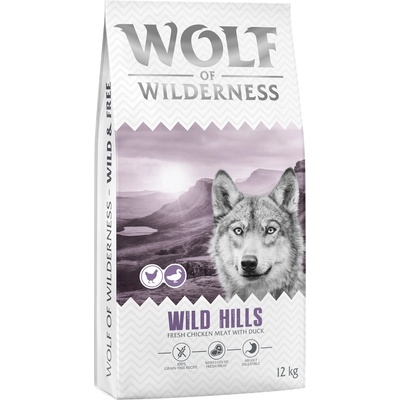 Wolf of Wilderness Adult "Wild Hills" kachní bez obilovin 2 x 12 kg