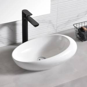 Inter Ceramic Умивалник за баня Мел 49х31 см, бял за плот или мебел (icb 493w)