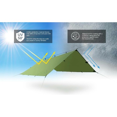 DD Hammocks Bivakovací plachta 300 x 300 cm Bancha zelená
