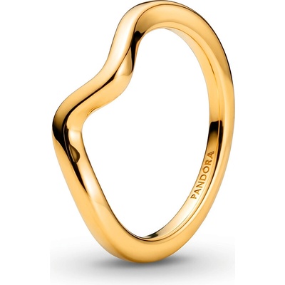 Pandora Vlnitý pozlátený prsteň Timeless Shine 163095C00