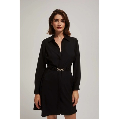 Moodo Shirt dress with belt čierna
