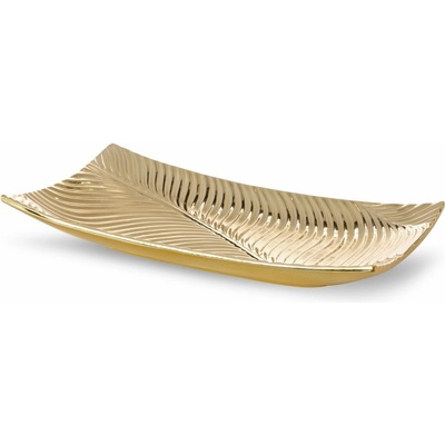 EUROFIRANY DEKORAČNÝ KERAMICKÝ tanier SENA 45 x 25 x 8 cm ZLATÝ