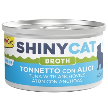GimCat ShinyCat Tuna with Anchovies in Broth риба тон и аншоа в натурален бульон 70gr