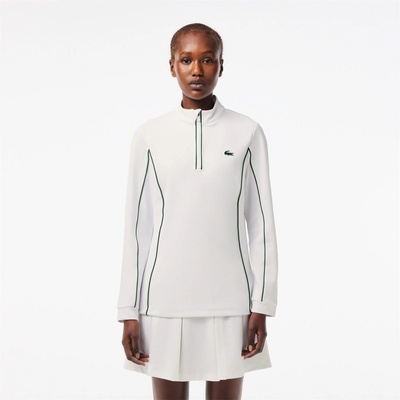 Lacoste Блуза Lacoste Slim-Fit 1/4 Zip Sweatshirt - White Green