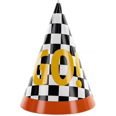 PartyDeco Čepičky papírové GO! 6 ks – Zboží Mobilmania