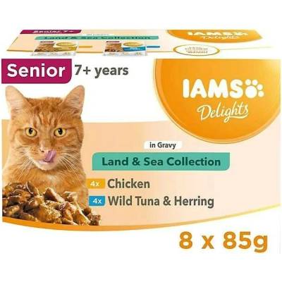 IAMS DELIGHTS Senior Land & Sea Collection in Gravy box 8x85 g
