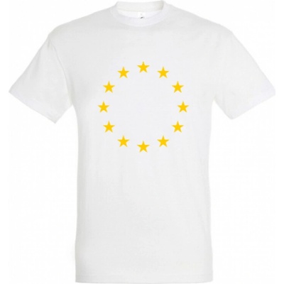 Tričko so symbolom hviezd Európskej únie EÚ biele