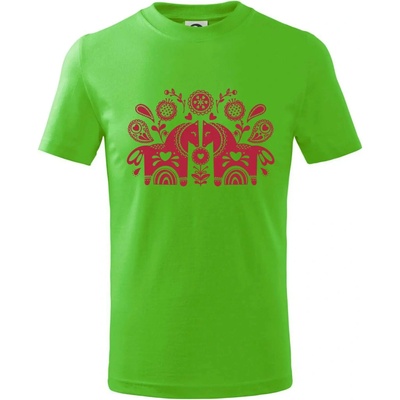 Folklór dva kone tričko detské Apple Green