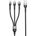 DeTech Кабел DeTech DE-52UCL, USB A(м) към 2х USB C(м), Lightning(м), 1. m, черен
