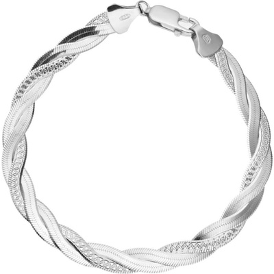 Bealio 04256 stříbrný náramek PLETENÝ 6 mm 19 cm 03-04256-1405