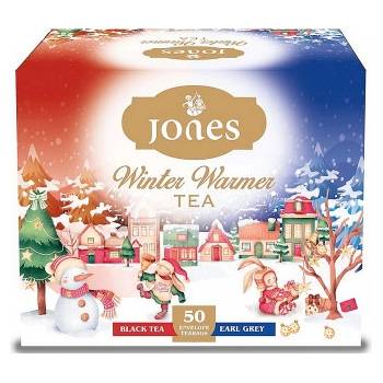 Jones čaj Dárková kazeta vánoční Black & Earl Grey 50 x 2 g