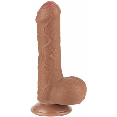 Lovetoy Dildo 7'' SLIDING SKIN DUAL LAYER DONG BROWN