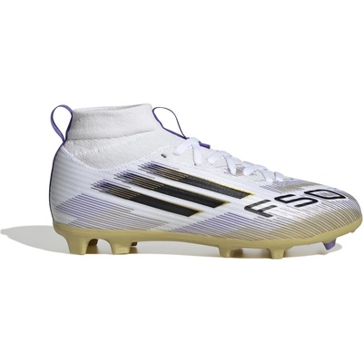 Adidas Детски футболни бутонки Adidas F50 League Childrens Multi-Ground Football Boots - White/Blk/Gold