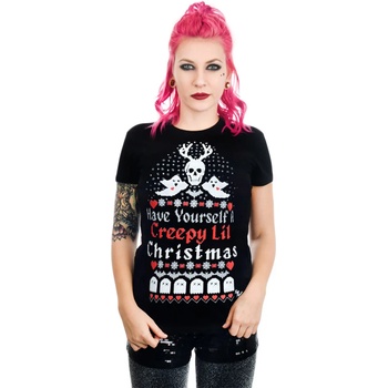 Image 1 of TOO FAST тениска готически и punk дамски - ИМАМ СЕБЕ СИ А СТРАШНО LIL КОЛЕДНА БЕЙБИДОЛ - TOO FAST - WTBD-T-