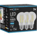 Mexen Vintis 3x LED филтърна крушка E27, A60, 8W, Студена - 6500K, 1055 lm, чиста (L150-E27-0865-00x03)