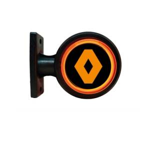  1 брой LED ЛЕД страничен габарит рогче 12 -24V оранжево - червено old school Неон Ефект с лого RNT