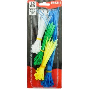 VERKE Кабелни връзки 2, 5mm цветни 200бр 66452 (V86311)