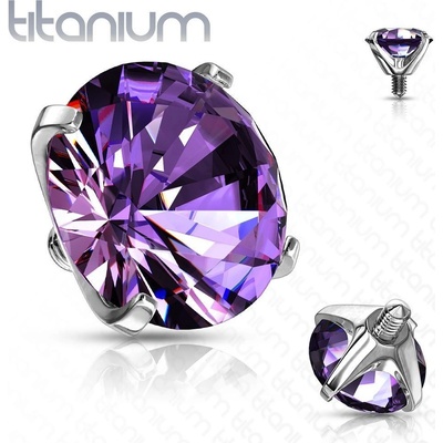 S4U Náhradní kamínek k labretě TITAN, závit 1,2 mm, 3mm (fialová) TIT1069-03TZ