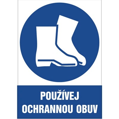 Značka Používej ochrannou obuv, samolepicí fólie, 210 × 297 mm BZ FE249