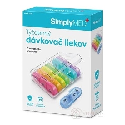 SimplyMED Týdenní dávkovač léků otevírací model 21010