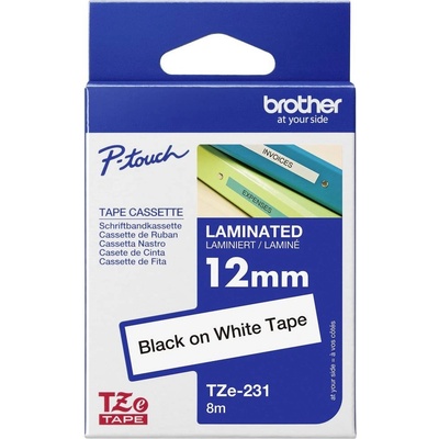 etikety Brother TZe, TZ TZe-231 PET Farba pásky: biela Farba písma:čierna 12 mm 8 m