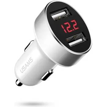 Image 1 of USAMS Зарядно 12V Usams C1 2.1A, Digital Display, бяло (CC45GC02)