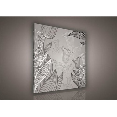 Obraz na plátně listy s tulipány 139O2, 80 x 80 cm, IMPOL TRADE