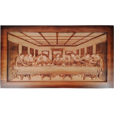 Dřevěný obraz "poslední večeře" 120 x 66 cm