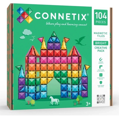 Connetix Magnetická stavebnice Bright Creative Pack 104 ks