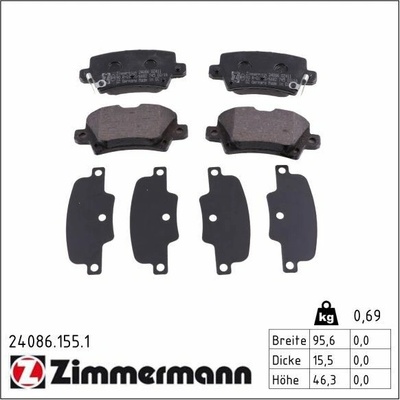 Sada brzdových destiček, kotoučová brzda ZIMMERMANN 24086.155.1