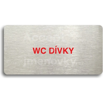 ACCEPT Piktogram WC DÍVKY - stříbrná tabulka - barevný tisk bez rámečku