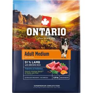 ONTARIO Adult Medium Lamb & Brown Rice 2, 25 kg
