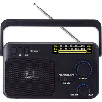 Tracer GTX100 SoundWave, FM/AM, Аудио плейър, Bluetooth, Черен, Преносимо радио (TRARAD47775)