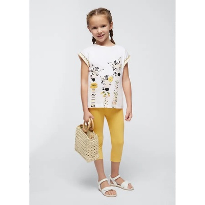 Mayoral Комплект клин 7/8 меден и тениска със зебри за мини момиче Mayoral