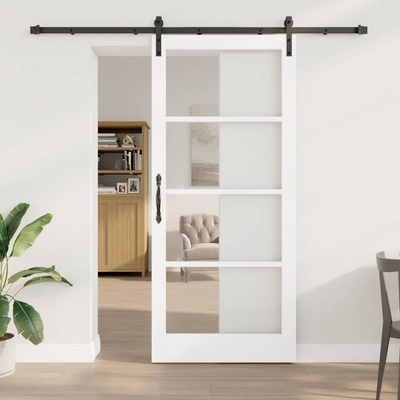 vidaXL Преплъзваща се врата ORKDAL Бяло 93 x 211 см (3331982)