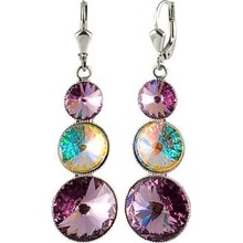 Klimm Rivoli se Swarovski Elements s třemi kameny Light Amethyst 13035 světle fialový