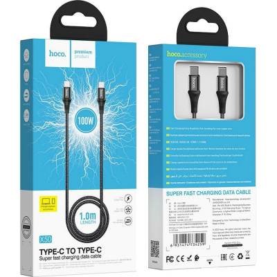 Hoco X50 USB Type-C na USB Type-C, PD 100W, 5A, 1m, černý