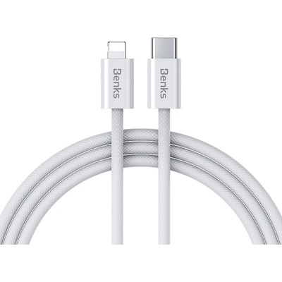 Benks D46 Typ C na Lightning - PD 27W 3A, 1m, bílý