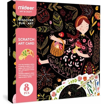 Mideer Vyškrabávacie obrázky stieracie kartičky dievčatá a zvieratká