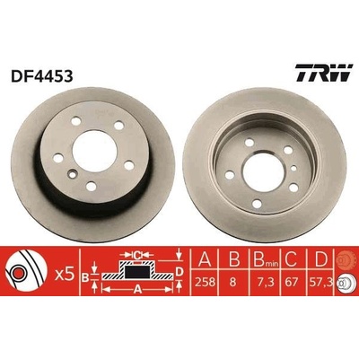 Brzdový kotúč TRW DF4453