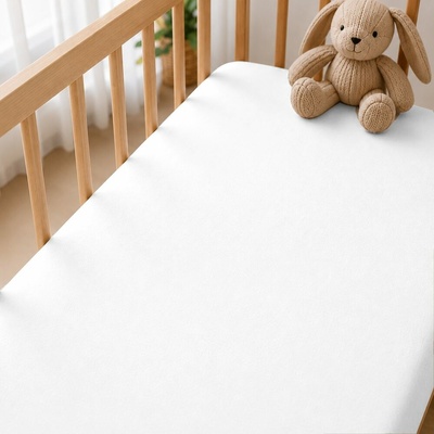 Pro Mrňousky Prostěradlo Jersey bílé 60x120