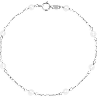 Brilio Něžný náramek z bílého zlata s říčními perlami 14/772.351P