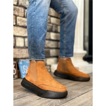 BOA Shoes Мъжки велурени боти със странични ластици ba0150 - Таба #406425 (406425_Кафяво)