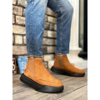 BOA Shoes Мъжки велурени боти със странични ластици ba0150 - Таба #406425 (406425_Кафяво)