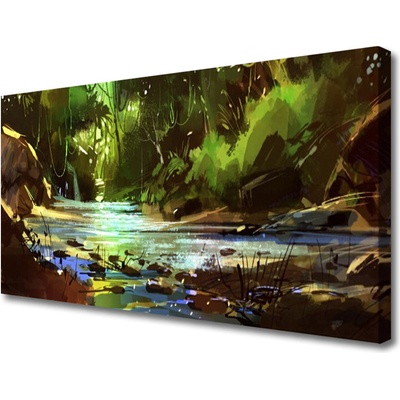 Obraz na plátne Les jazero kamene príroda 100x50 cm