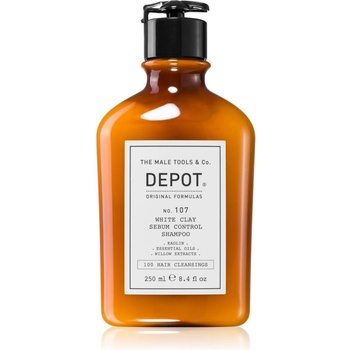 Depot 100 HAIR CLEANSING NO. 107 WHITE CLAY SEBUM SHAMPOO почистващ шампоан за мазна коса и мазен скалп 250ml