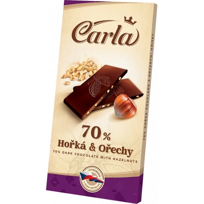 Carla 70% hořká s drcenými oříšky 80 g