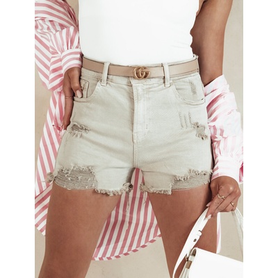 Basic džínové kraťasy popglam sy0399 Béžové