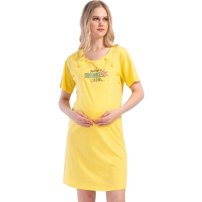 Нощница за кърмачки в жълто с надпис