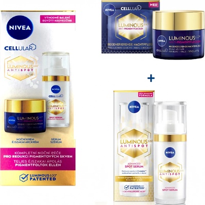 Nivea sada Cellular Luminous (noční krém 50 ml + sérum 30 ml proti pigmentovým skvrnám)